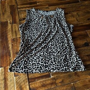 Tommy Hilfiger Black and White Leopard Print Tank Top